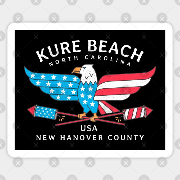 Kure Beach, NC Summer Patriotic Pride Fourth of July Magnet by Contentarama